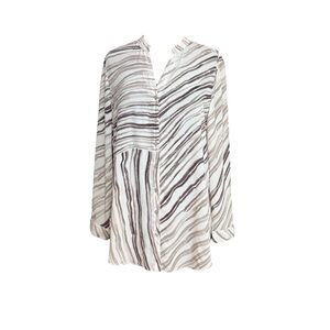 Chico's Stripe Tunic- Brown, Cream, Tan
